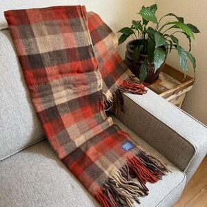 Vintage 60s Pendleton Wool Highland Motor Robe In Bag Stadium Blanket  52"x70"